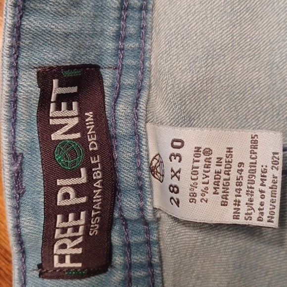 FREE PLANET 28X30 Sustainable Denim Jeans - Picture 6 of 6